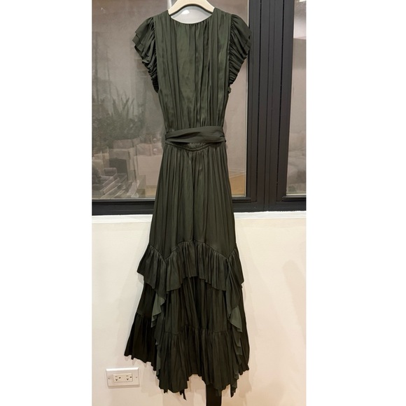 NWT Ulla Johnson Arbella Dress | Forest Green - Picture 3 of 6